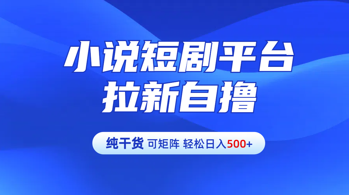 【纯干货】小说短剧平台拉新自撸玩法详解-单人轻松日入500+-春生副业网 