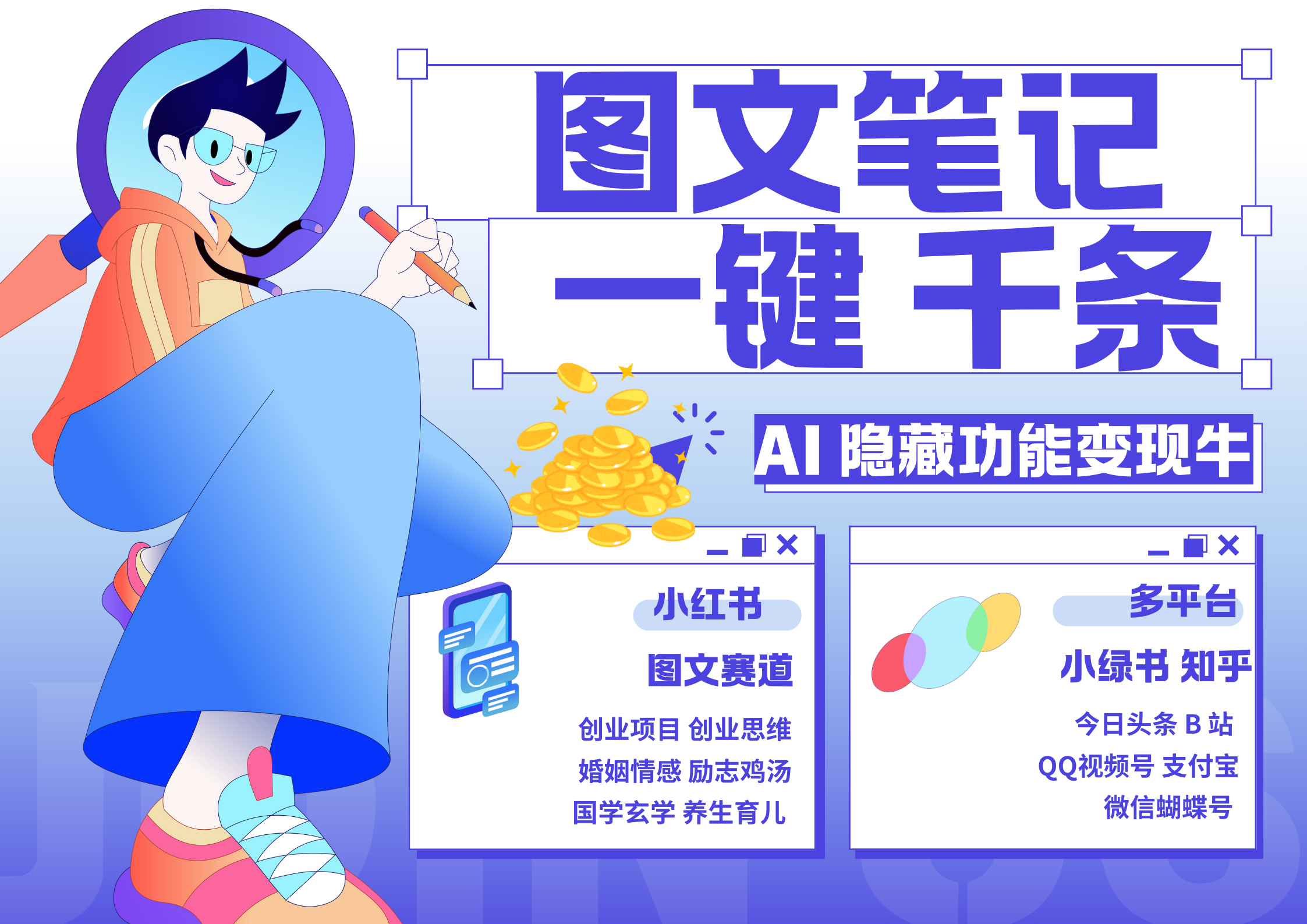 小红书小绿书 秒生图文一键千条 轻松变现3W+-春生副业网 