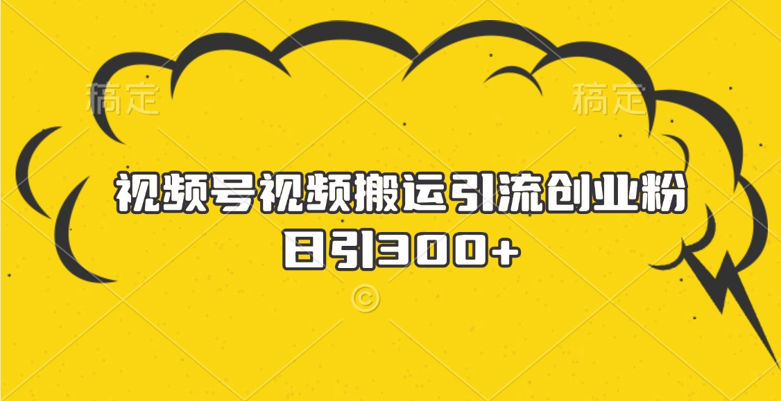 视频号视频搬运引流创业粉，日引300+-春生副业网 