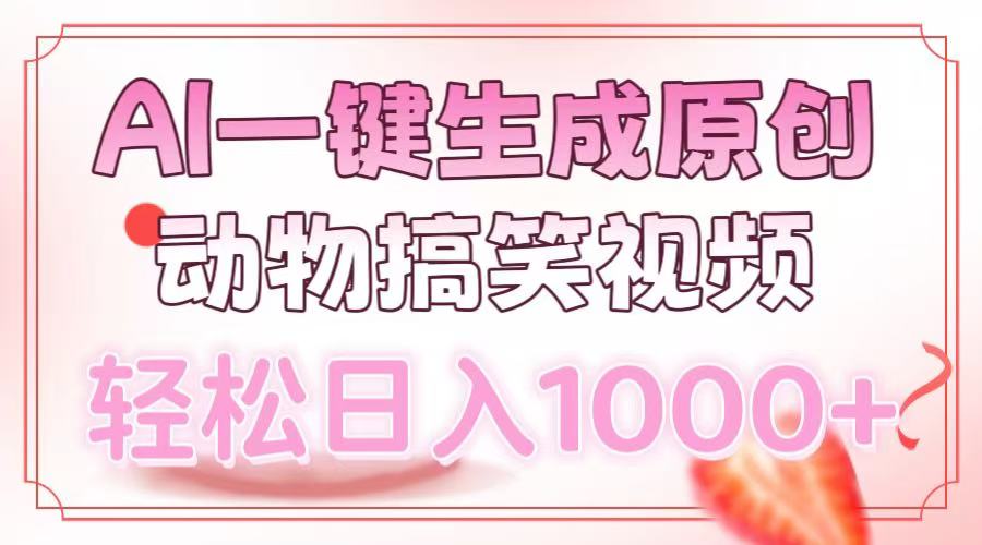 AI一键生成原创动物搞笑视频，轻松日入1000+-春生副业网 