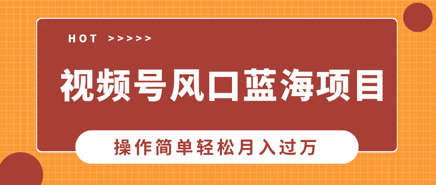 视频号风口蓝海项目，中老年人的流量密码，操作简单轻松月入过万-春生副业网 