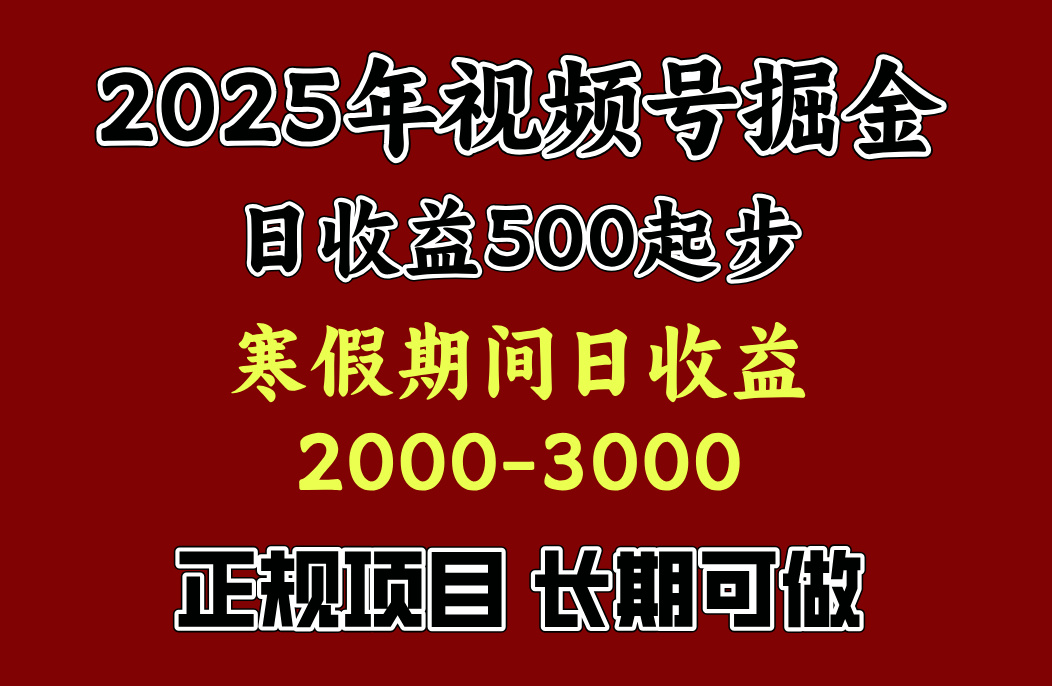 寒假期间一天收益2000+，小白一天就能上手-春生副业网 