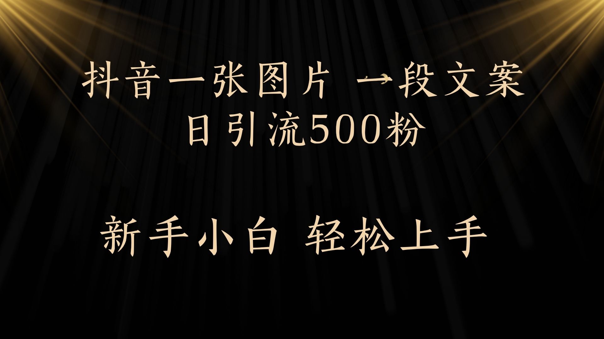 每天2分钟，抖音一张图片 一段文案日引流500粉-春生副业网 