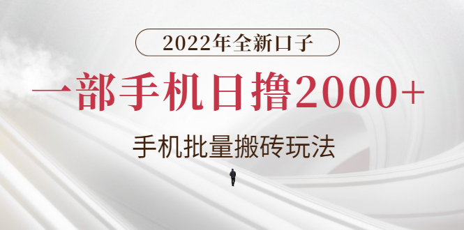 【副业项目3146期】2022年全新搬砖项目，手机批量搬运玩法，一部手机日撸1000+-春生副业网 