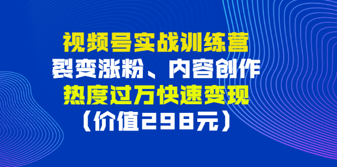 【副业项目3353期】视频号实战合集（视频号怎么创作推广涨粉）-春生副业网 