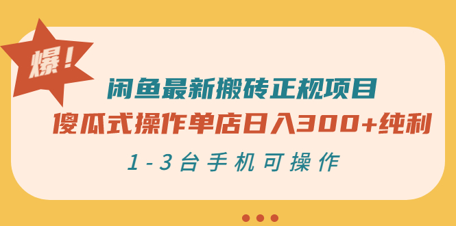 【副业项目3413期】闲鱼最新搬砖正规赚钱项目（手机上赚钱的副业）-春生副业网 