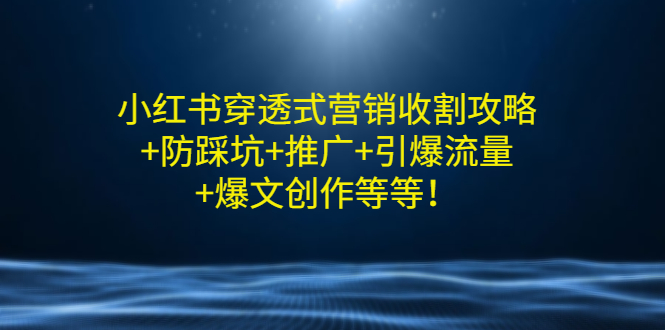 【副业项目3458期】小红书穿透式营销收割攻略+防踩坑+推广+引爆流量+爆文创作(小红书的营销方法策略)-春生副业网