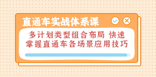 【副业项目3910期】直通车实战体系课：多计划类型组合布局，快速掌握直通车各场景应用技巧-春生副业网 