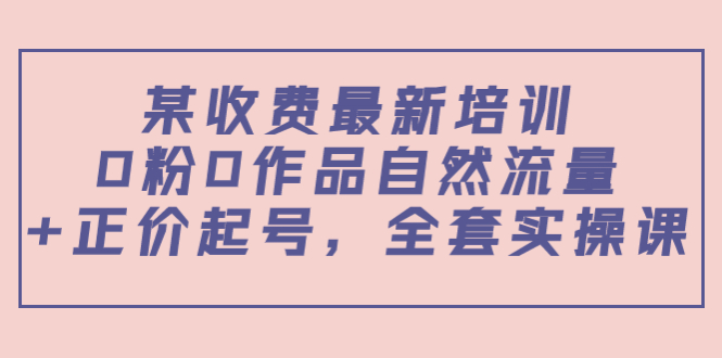 【副业项目4039期】某收费最新培训：0粉0作品自然流量+正价起号，全套实操课-春生副业网 