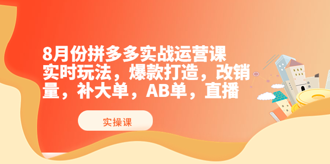 【副业项目4075期】拼多多实战运营课，实时玩法，爆款打造，改销量，补大单，AB单，直播-春生副业网 