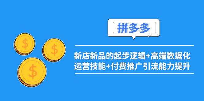 【副业项目4181期】2022拼多多：新店新品的起步逻辑+高端数据化运营技能+付费推广引流能力提升-春生副业网 