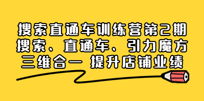 【副业项目4206期】搜索直通车训练营第2期：搜索、直通车、引力魔方三维合一 提升店铺业绩-春生副业网 