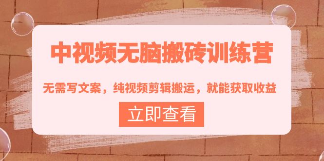 【副业项目4219期】中视频无脑搬砖项目：无需写文案，纯视频剪辑搬运，就能获取收益！-春生副业网 