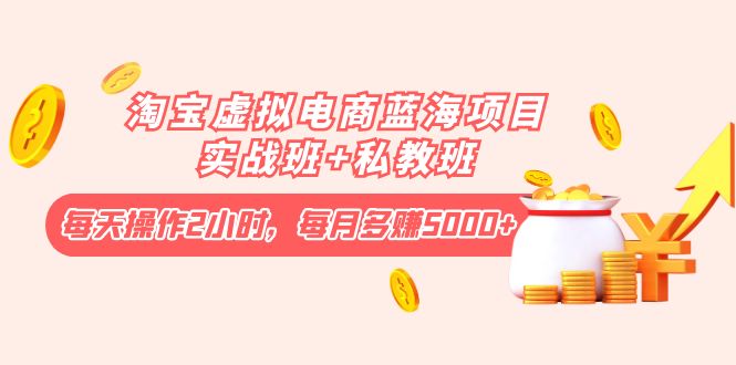 【副业项目4366期】淘宝虚拟电商蓝海项目实战班+私教班：每天操作2小时，每月多赚5000+-春生副业网 