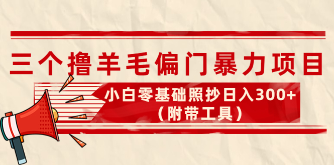 【副业项目4412期】外面卖998的三个撸羊毛偏门暴力项目，小白零基础照抄日入300+（附带工具）-春生副业网 