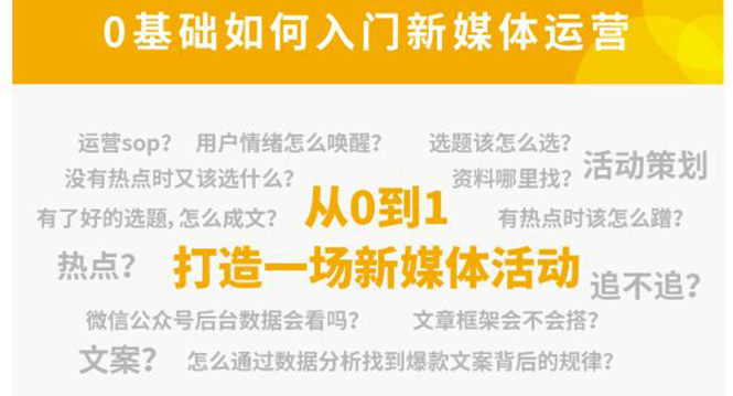 【副业项目4569期】新媒体运营系列课：课程零基础入门，解锁高薪职业必备的四项技能-春生副业网 