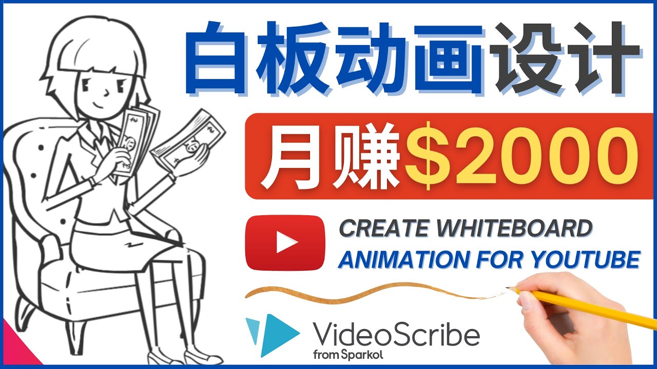 【副业项目4610期】创建白板动画（WhiteBoard Animation）YouTube频道，月赚2000美元-春生副业网 
