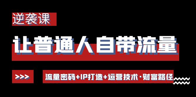 【副业项目4534期】让普通人自带流量的逆袭课：流量密码+IP打造+运营技术·财富路径-春生副业网 