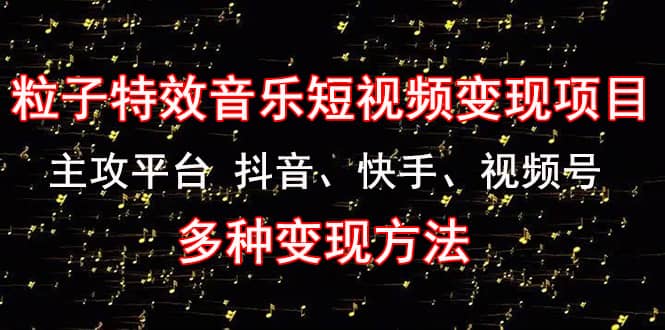 【副业项目4821期】《粒子特效音乐短视频变现项目》主攻平台 抖音、快手、视频号 多种变现方法-春生副业网 