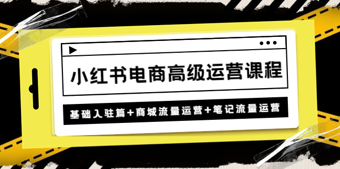 【副业项目4879期】小红书电商高级运营课程：基础入驻篇+商城流量运营+笔记流量运营-春生副业网 