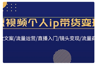【副业项目4835期】短视频个人ip带货变现：爆款文案/流量运营/直播入门/镜头变现/流量商业-春生副业网 