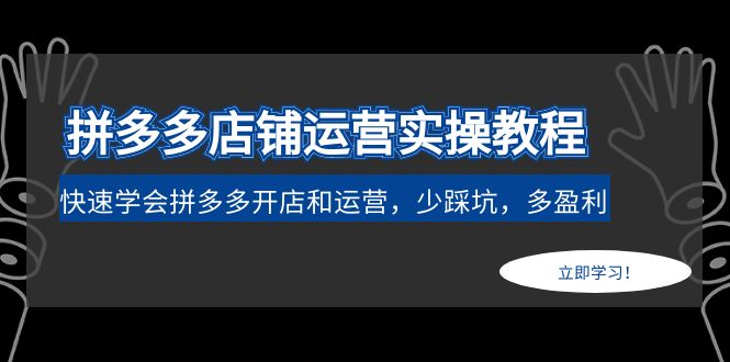 【副业项目5088期】拼多多店铺运营实操教程：快速学会拼多多开店和运营，少踩坑，多盈利-春生副业网 