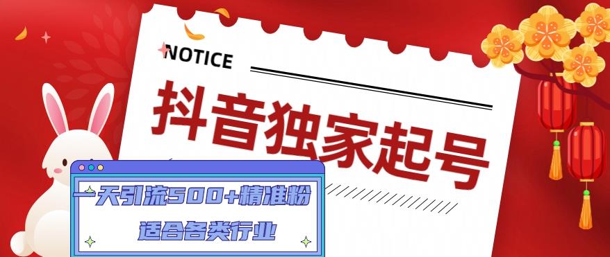 【副业项目5106期】抖音独家起号，一天引流500+精准粉，适合各类行业（9节视频课）-春生副业网 