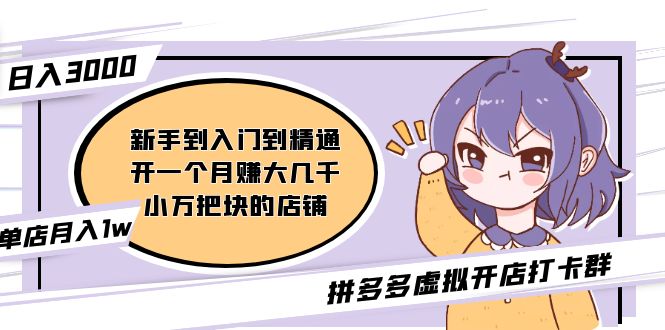 【副业项目5173期】拼多多虚拟开店打卡群：新手到入门到精通（昨日群里有小伙伴日入3000+）-春生副业网 