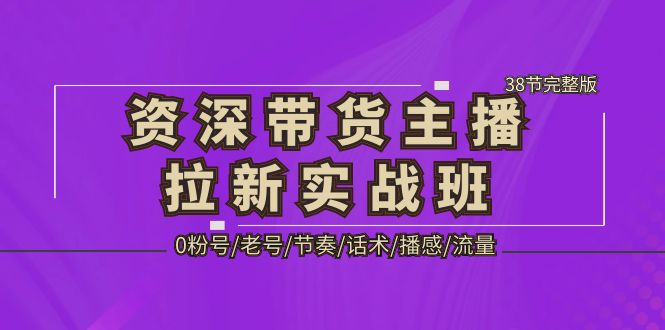 【副业项目5333期】资深·带货主播拉新实战班，0粉号/老号/节奏/话术/播感/流量-38节完整版-春生副业网 