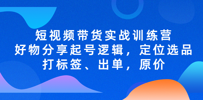 【副业项目5244期】短视频带货实战训练营，好物分享起号逻辑，定位选品打标签、出单，原价-春生副业网 