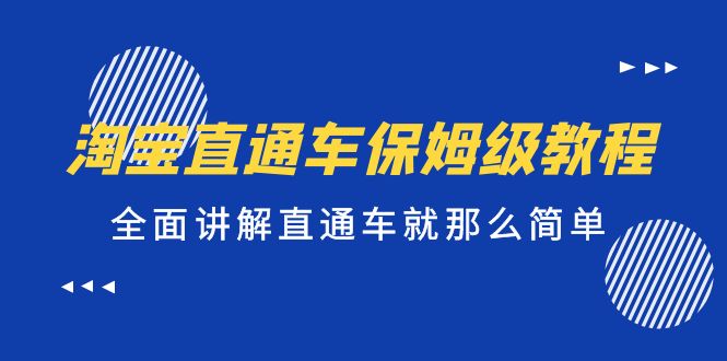 【副业项目5451期】淘宝直通车保姆级教程，全面讲解直通车就那么简单！-春生副业网 