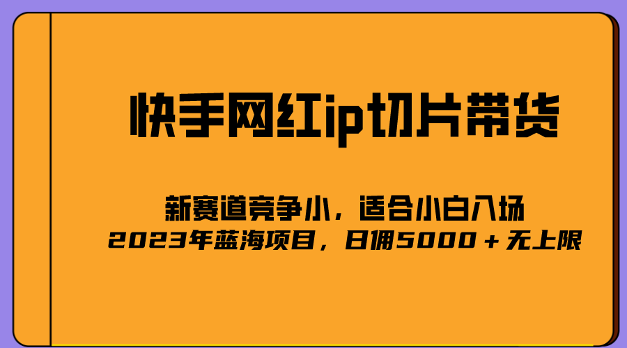 【副业项目5464期】2023爆火的快手网红IP切片，号称日佣5000＋的蓝海项目，二驴的独家授权-春生副业网 