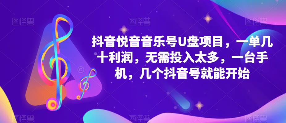 【副业项目5503期】抖音音乐号U盘项目 一单几十利润 无需投入太多 一台手机 几个抖音号就开始-春生副业网 