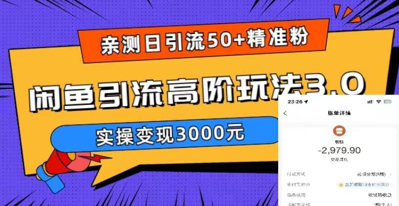 【副业项目5795期】实测日引50+精准粉，闲鱼引流高阶玩法3.0，实操变现3000元-春生副业网 