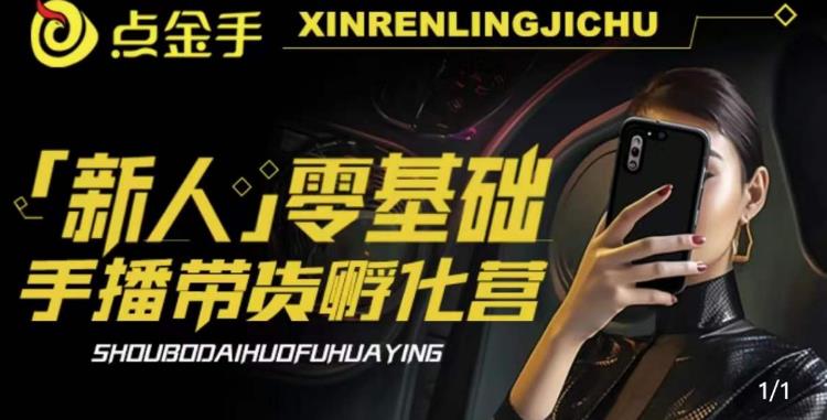 【副业项目6097期】2023点金手·新人零基础手播带货孵化营：账号运营篇+主播话术篇+数据流量篇等-春生副业网 