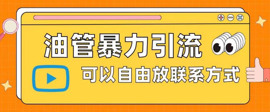 【副业项目6166期】油管暴力引流，可以自由放联系方式【揭秘】-春生副业网 
