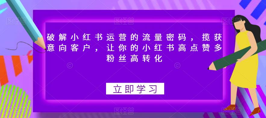 【副业项目6608期】破解小红书运营的流量密码，揽获意向客户，让你的小红书高点赞多粉丝高转化-春生副业网 