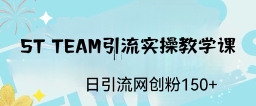 【副业项目6745期】ST TEAM引流实操课，日引流网创粉100+-春生副业网 