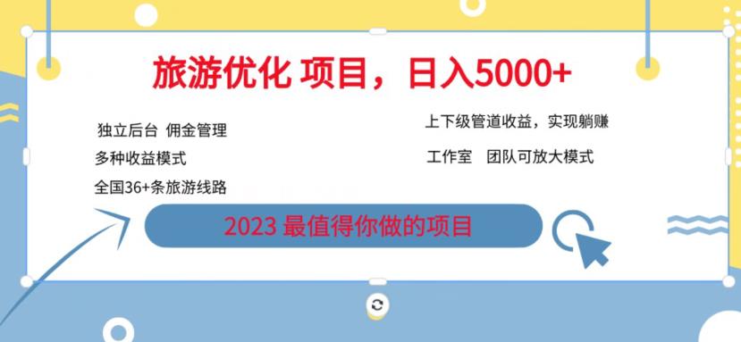 【副业项目6884期】旅游项目最新模式，独立后台+全国35+线路，日入5000+【揭秘】-春生副业网 