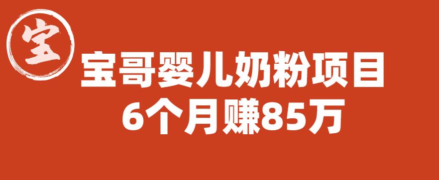【副业项目6416期】宝哥婴儿奶粉项目，6个月赚85w【图文非视频】【揭秘】-春生副业网 