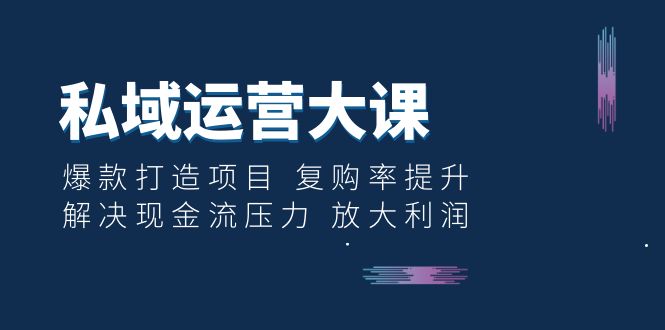 【副业项目6574期】私域运营大课：爆款打造项目 复购率提升 解决现金流压力 放大利润-春生副业网 