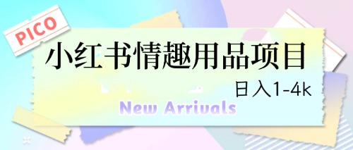 【副业项目6712期】最新小红书情趣用品项目，日入1-4k-春生副业网 