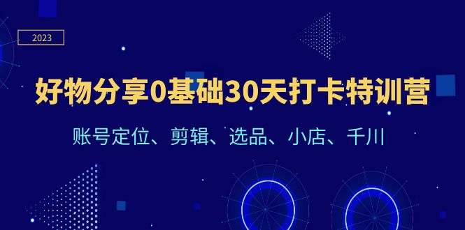 【副业项目6521期】好物分享0基础30天打卡特训营：账号定位、剪辑、选品、小店、千川-春生副业网 