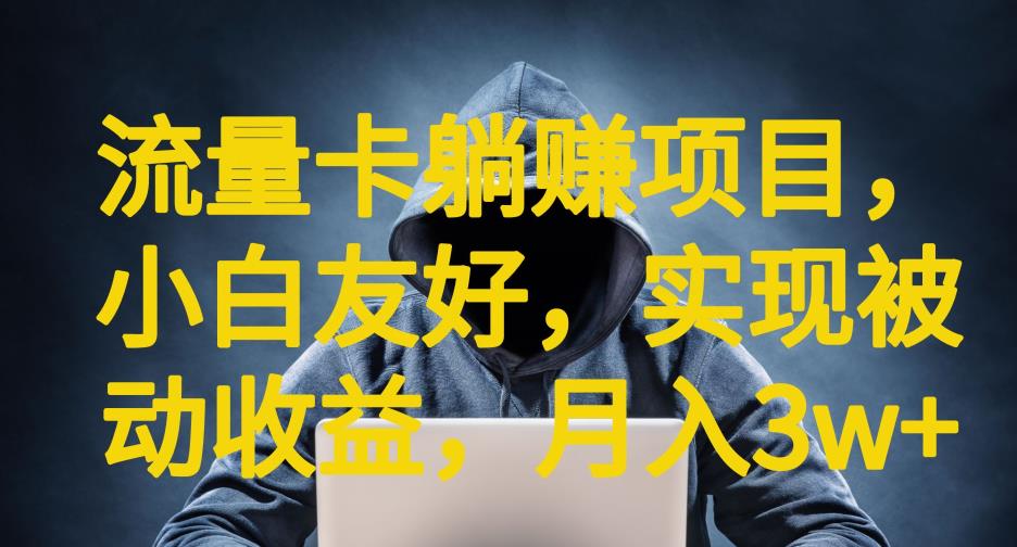 【副业项目6842期】流量卡躺赚项目，小白友好，开设后台，实现被动收益，只要出卡，就能一直赚钱，利润高昂【揭秘】-春生副业网 