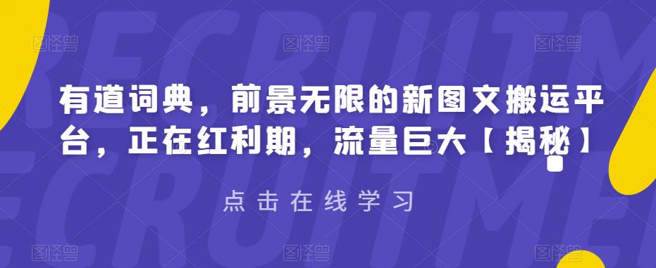 【副业项目6843期】有道词典，前景无限的新图文搬运平台，正在红利期，流量巨大【揭秘】-春生副业网 
