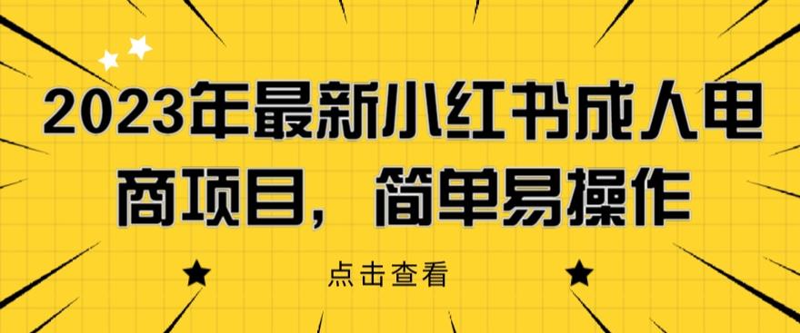 【副业项目6532期】2023年最新小红书成人电商项目，简单易操作【详细教程】-春生副业网 