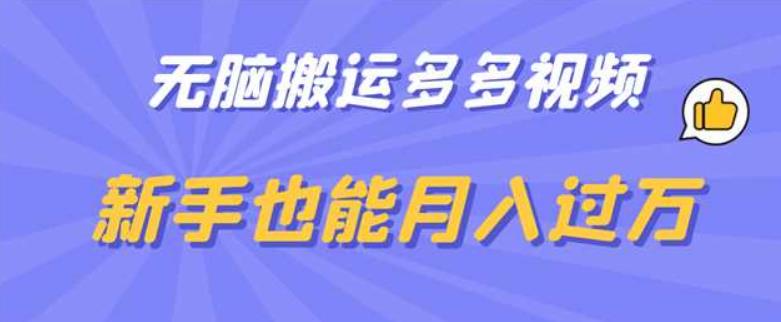 【副业项目6853期】无脑搬运多多视频，新手也能月入过万【揭秘】-春生副业网 