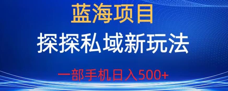 【副业项目6894期】蓝海项目，探探私域新玩法，一部手机日入500+很轻松【揭秘】-春生副业网 