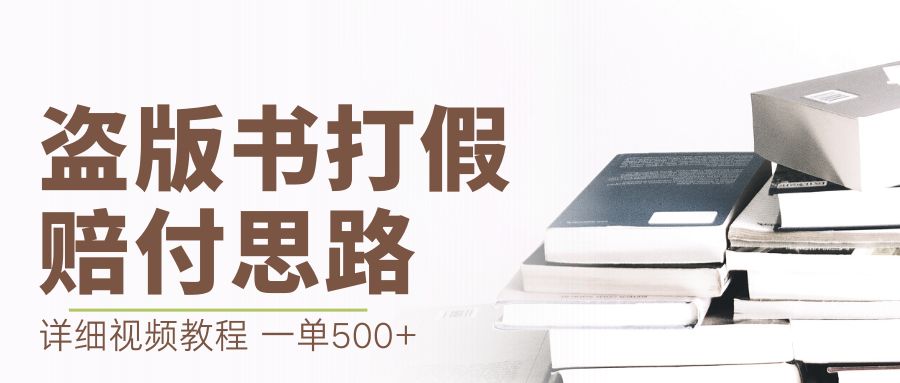 【副业项目6978期】最新盗版书赔付打假项目，一单利润500+【详细玩法视频教程】-春生副业网 
