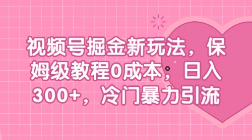 【副业项目7045期】视频号掘金新玩法，保姆级教程0成本，日入300+，冷门暴力引流-春生副业网 